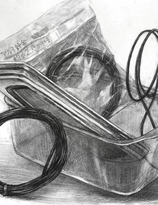 学生线圈静物作品